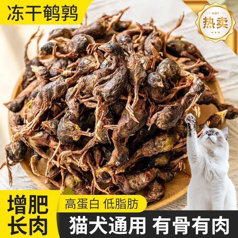 鹌鹑冻干猫咪零食增肥发腮营养成幼猫磨牙洁齿宠物狗通用肉干