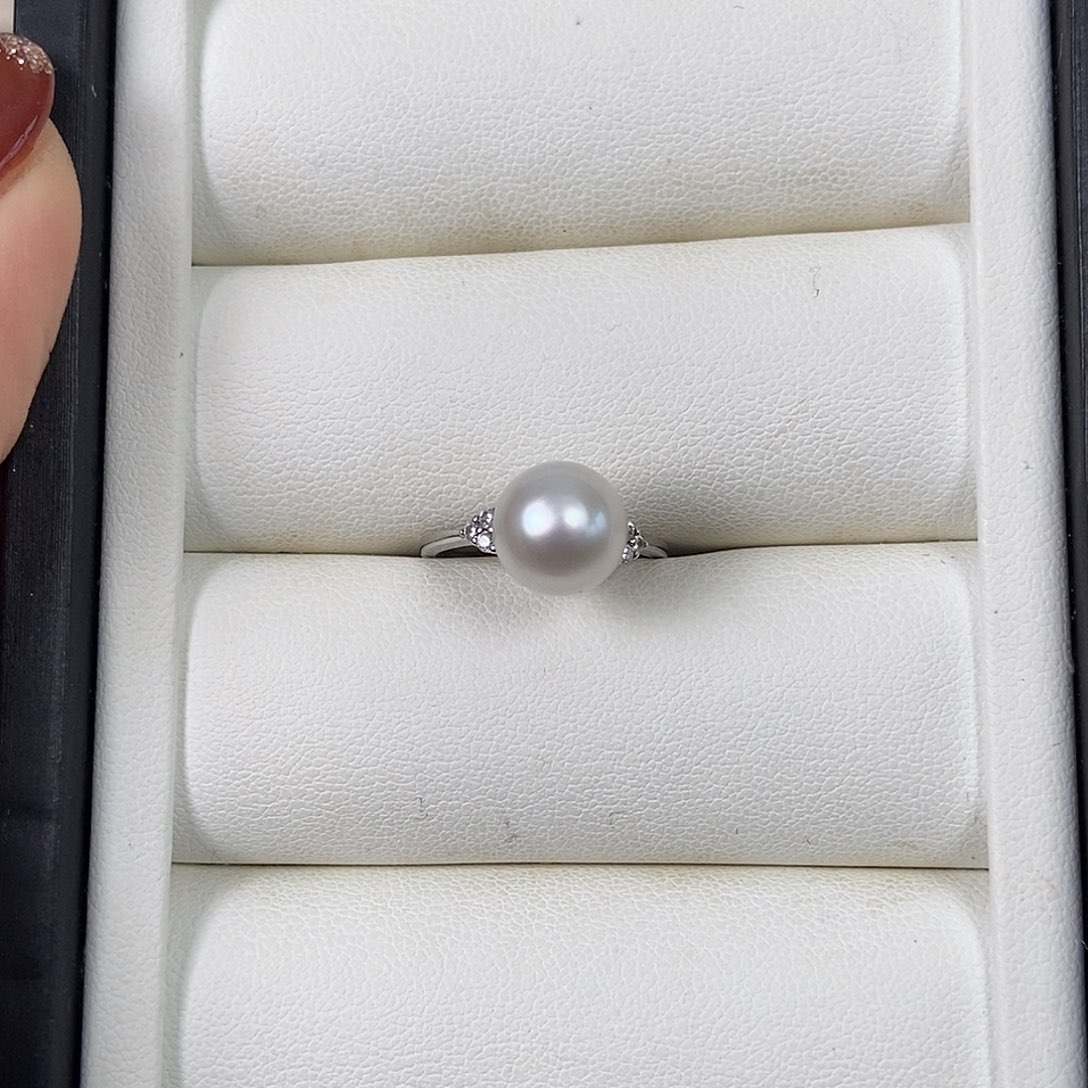 海水珍珠戒指银S925镶嵌