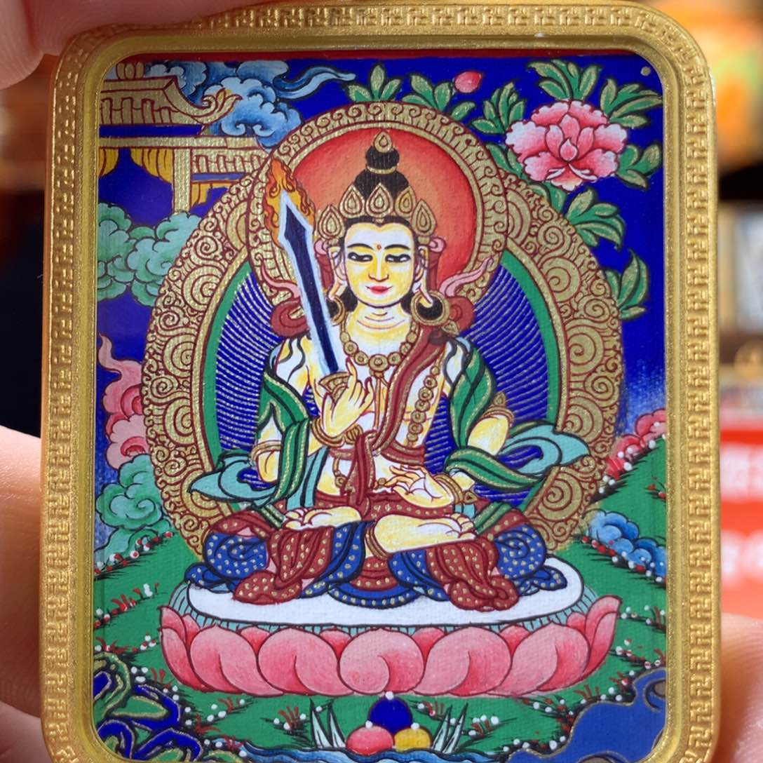 吊坠热贡纯手绘唐卡虚空