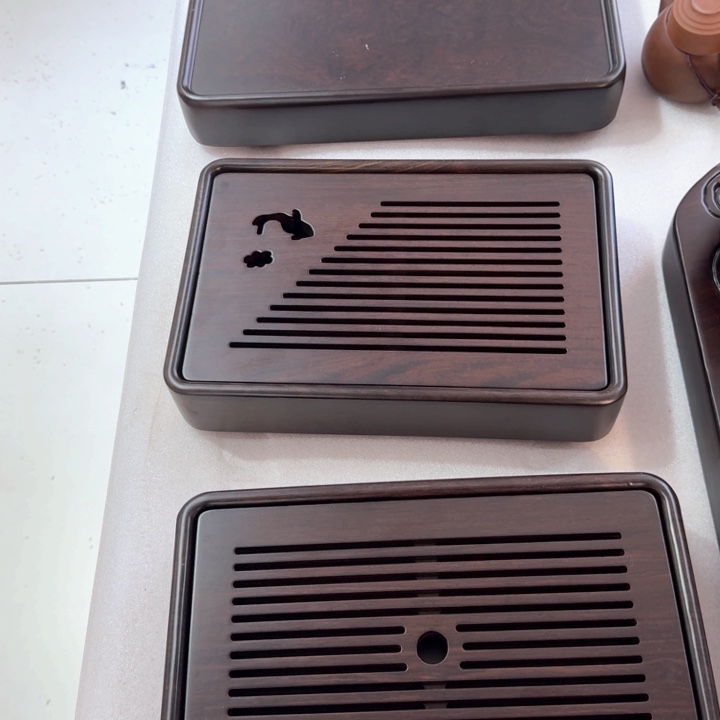 正品黑檀木实木茶盘2个