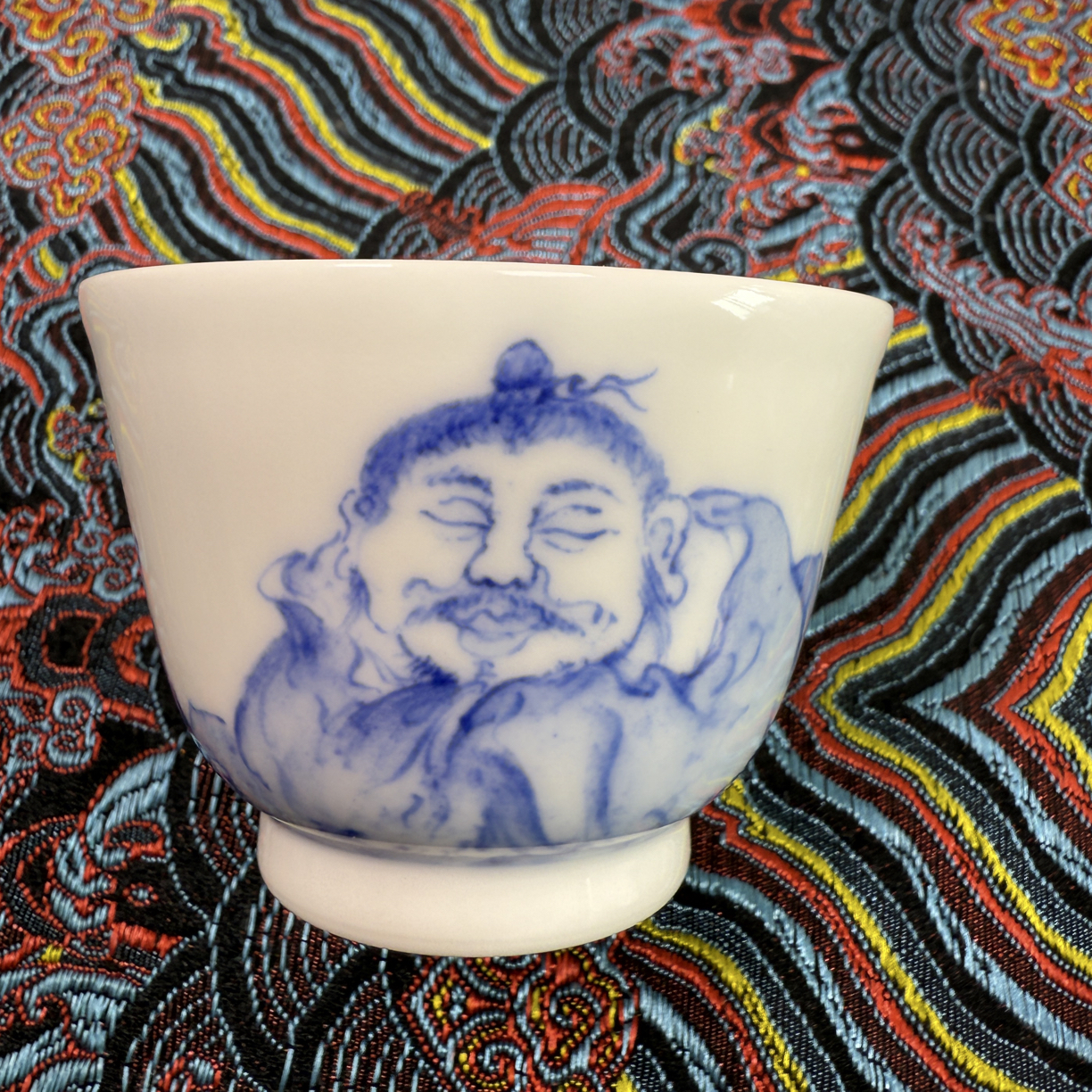 青花茶杯陶瓷主人杯钟馗画面小杯