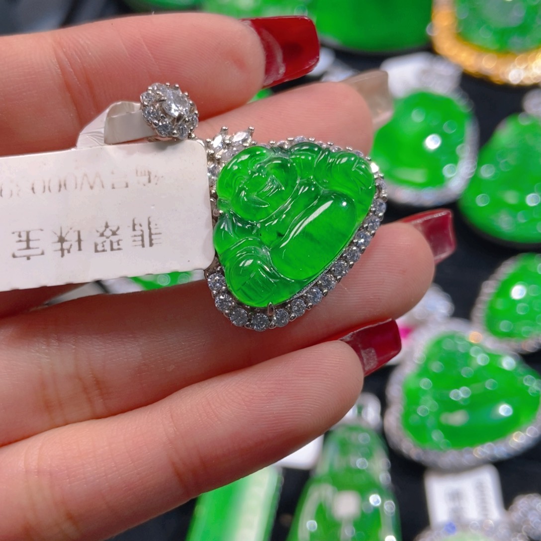 翡翠吊坠(不含链)银S925镶嵌