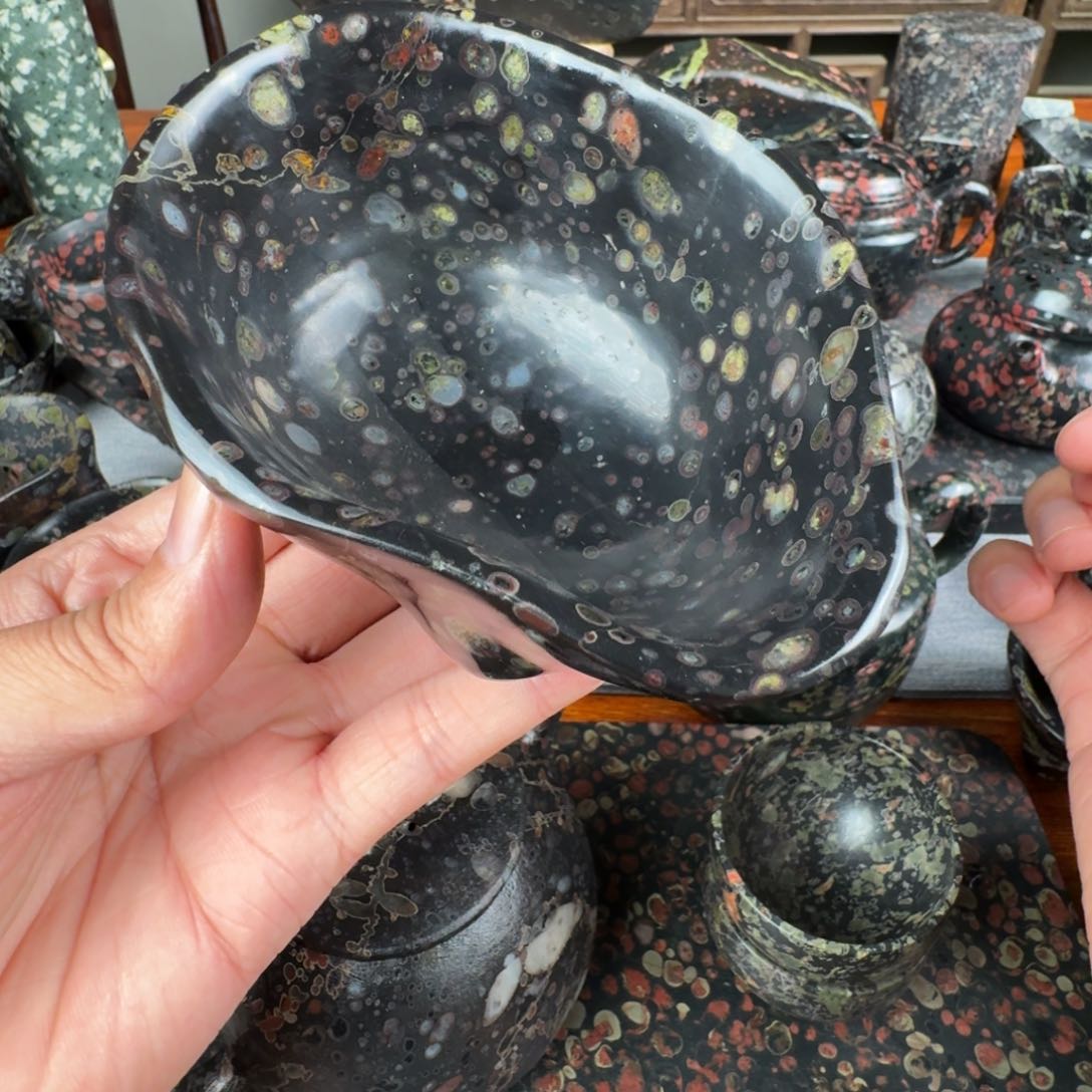 玄*梅花玉老料随形杯