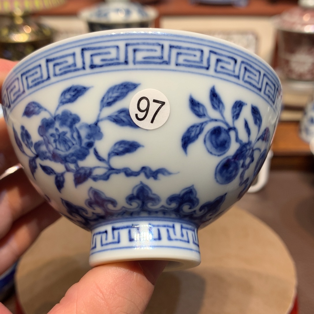 安***命97青花花卉主人杯xwy201