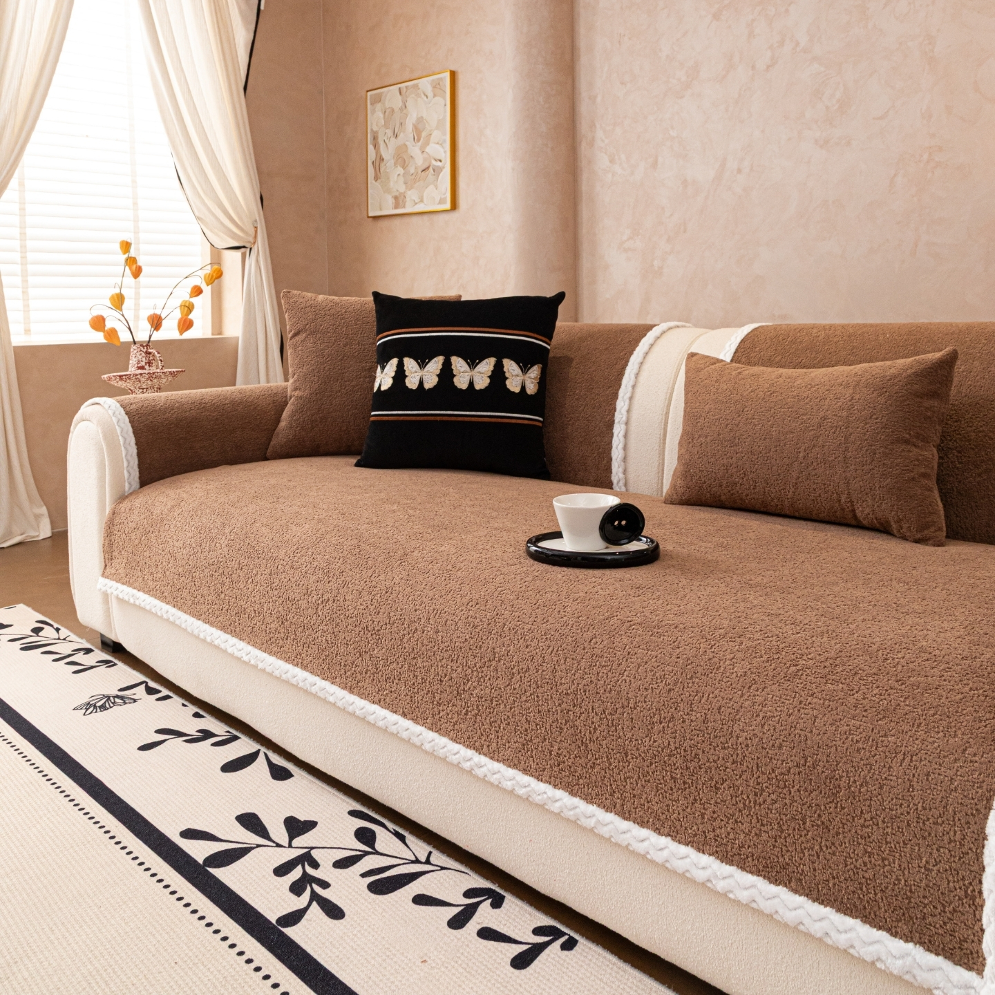 防滑沙发垫四季通用2025新款雪尼尔高级大气轻奢防猫抓坐垫套罩