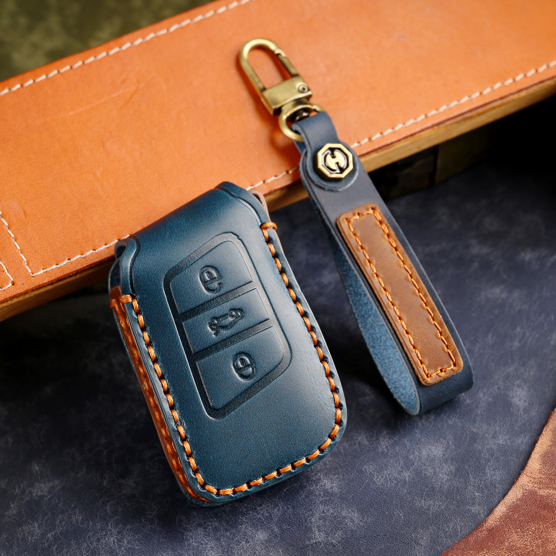 适用大众钥匙套真皮