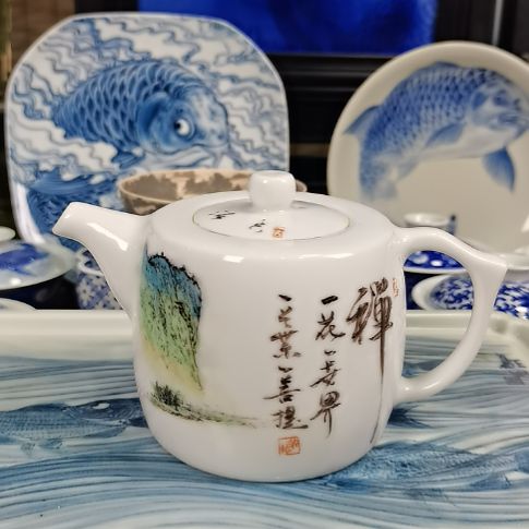景德镇陶瓷手绘茶壶