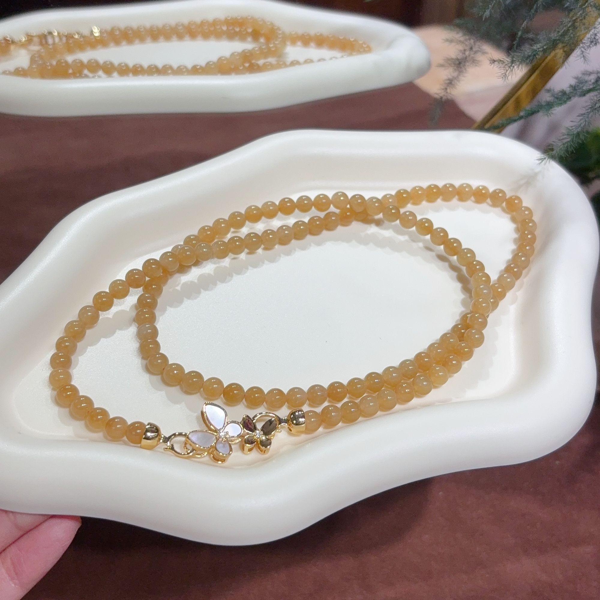 天然和田玉糖玉精美挂链手链