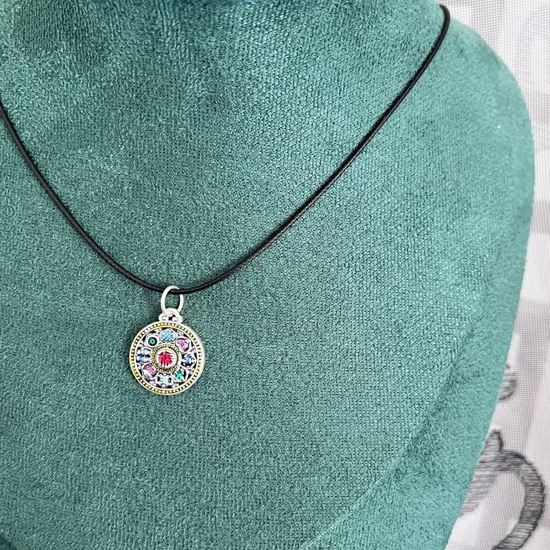 吊坠足银 八宝福字足银小滴溜