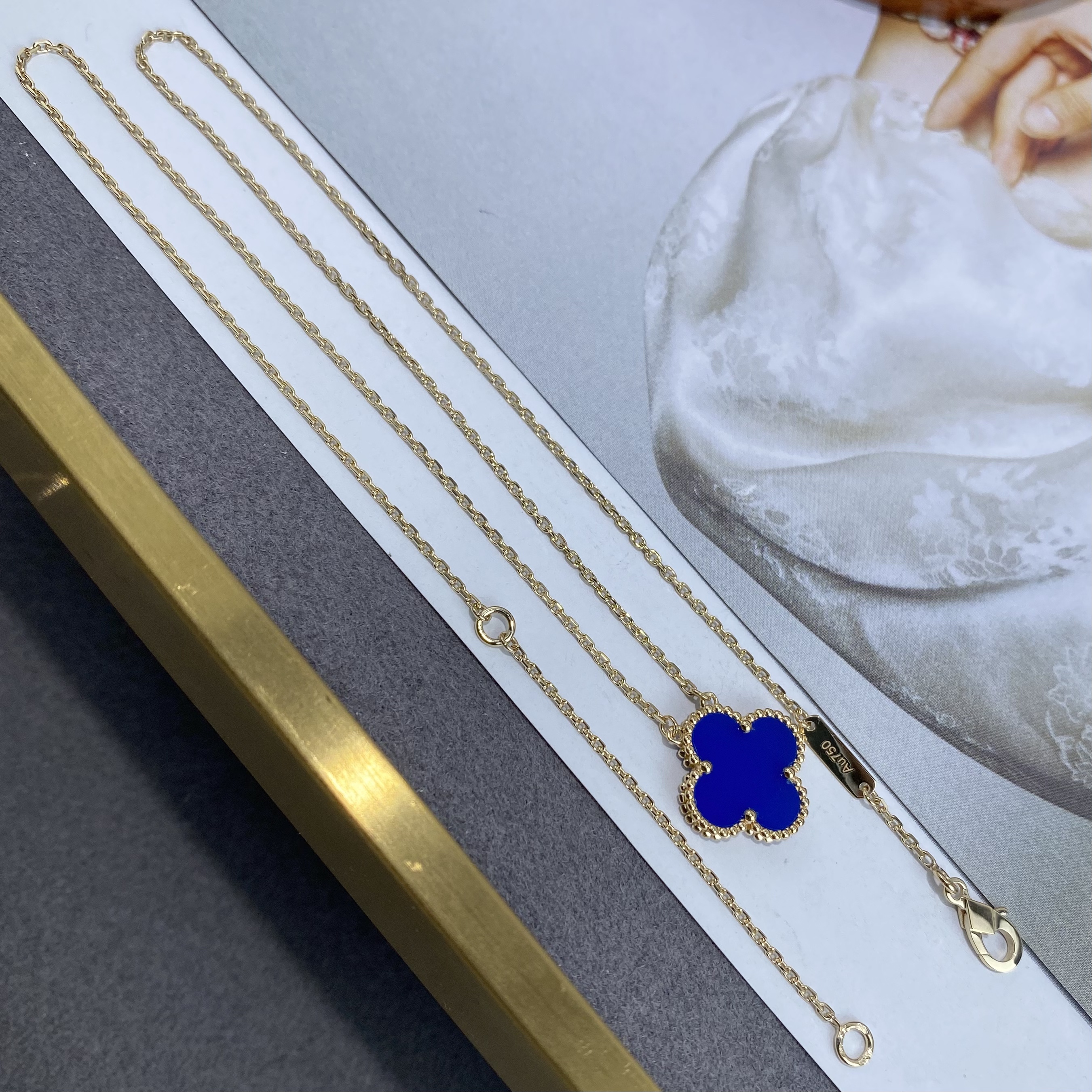18K金蓝玛瑙中号套链-15mm