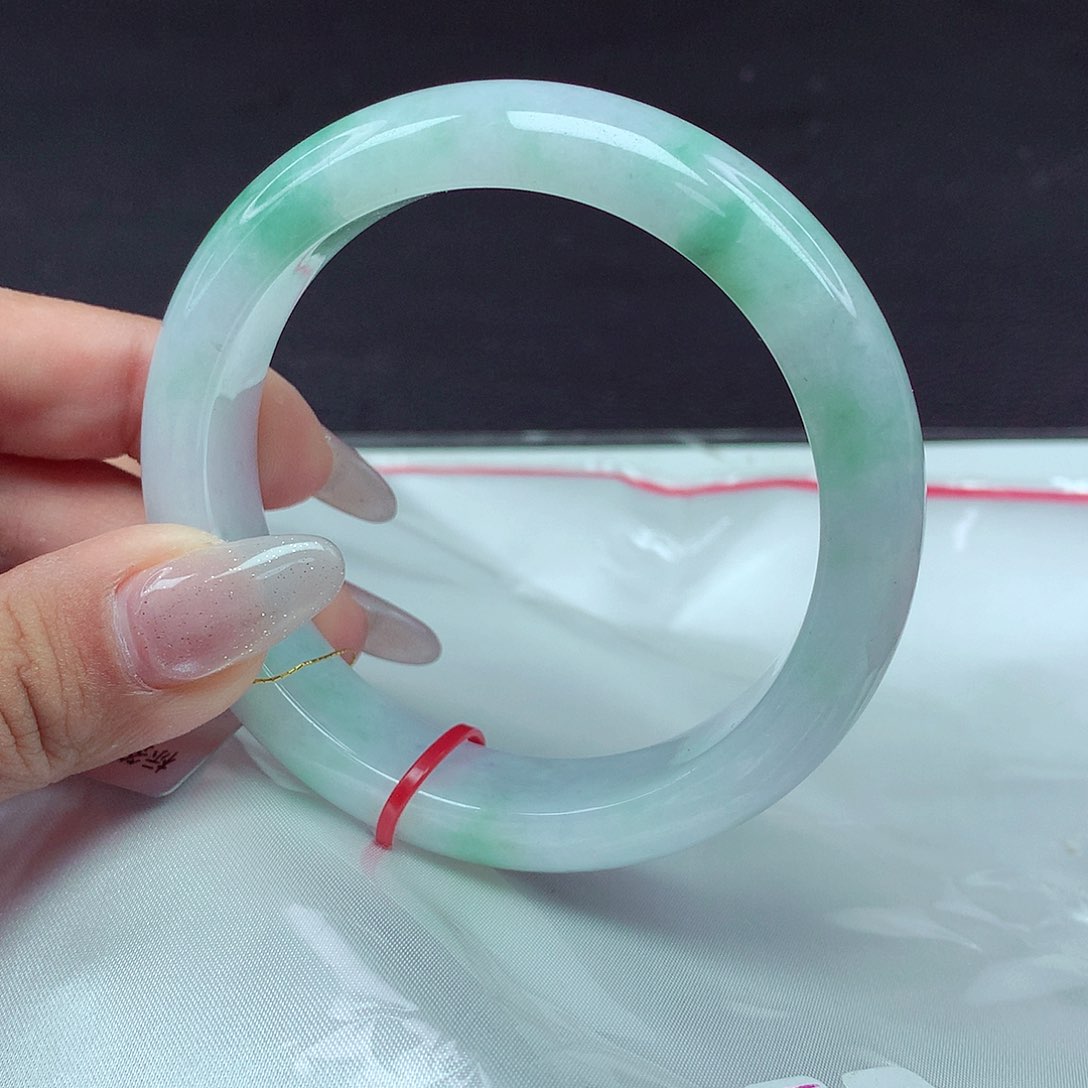 翡翠未镶嵌手镯58天然缅甸a货翡翠0499