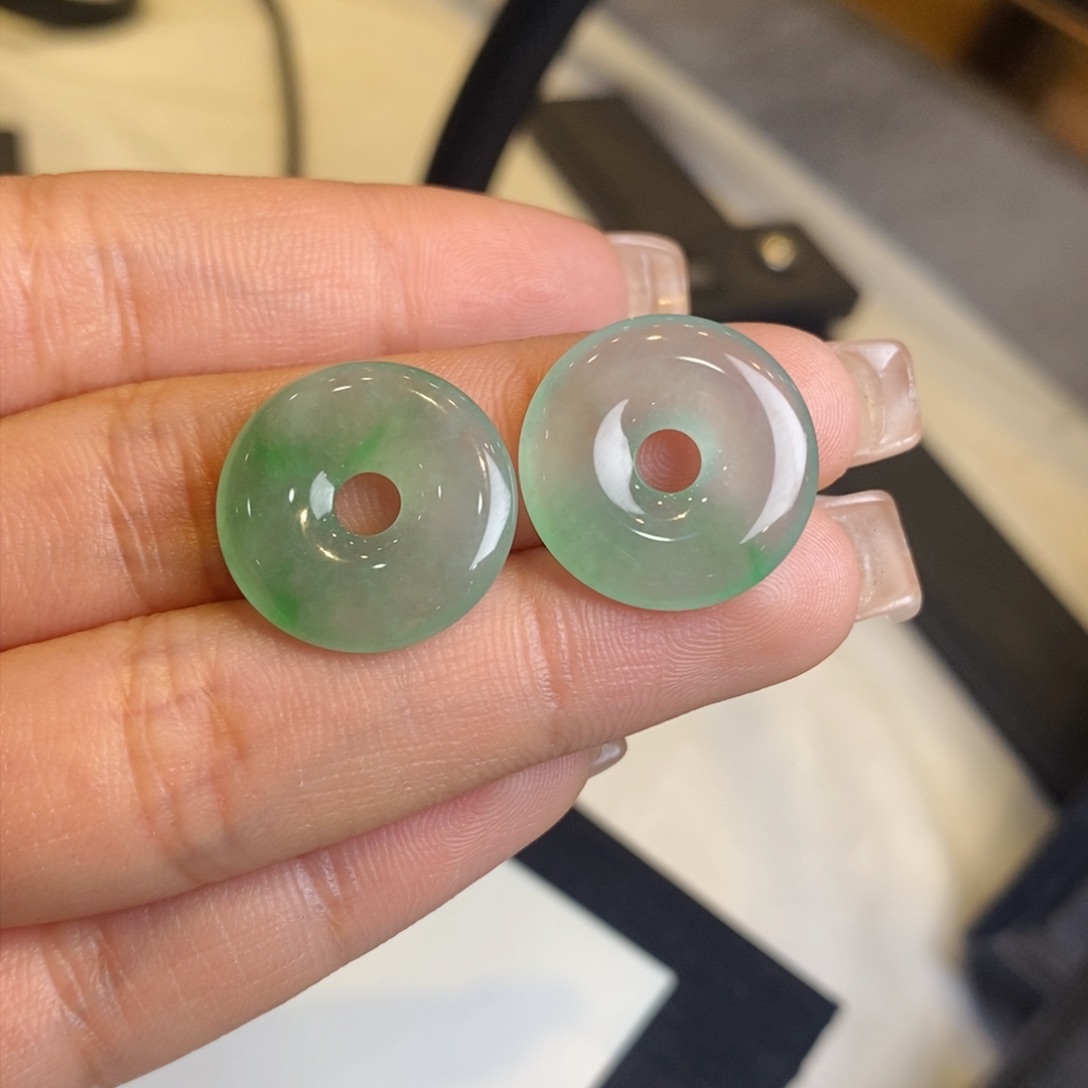 翡翠耳饰未镶嵌裸石甜甜圈