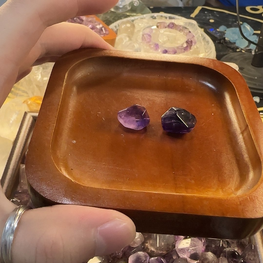 玲***^紫晶珠宝半成品银S925镶嵌