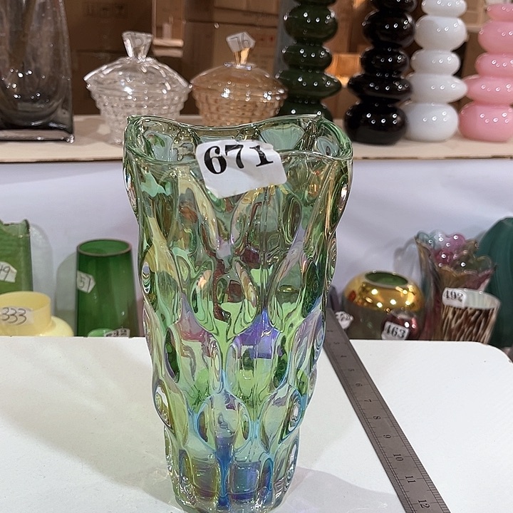 玻璃671高24口12水晶玻璃花瓶嘎嘎好看