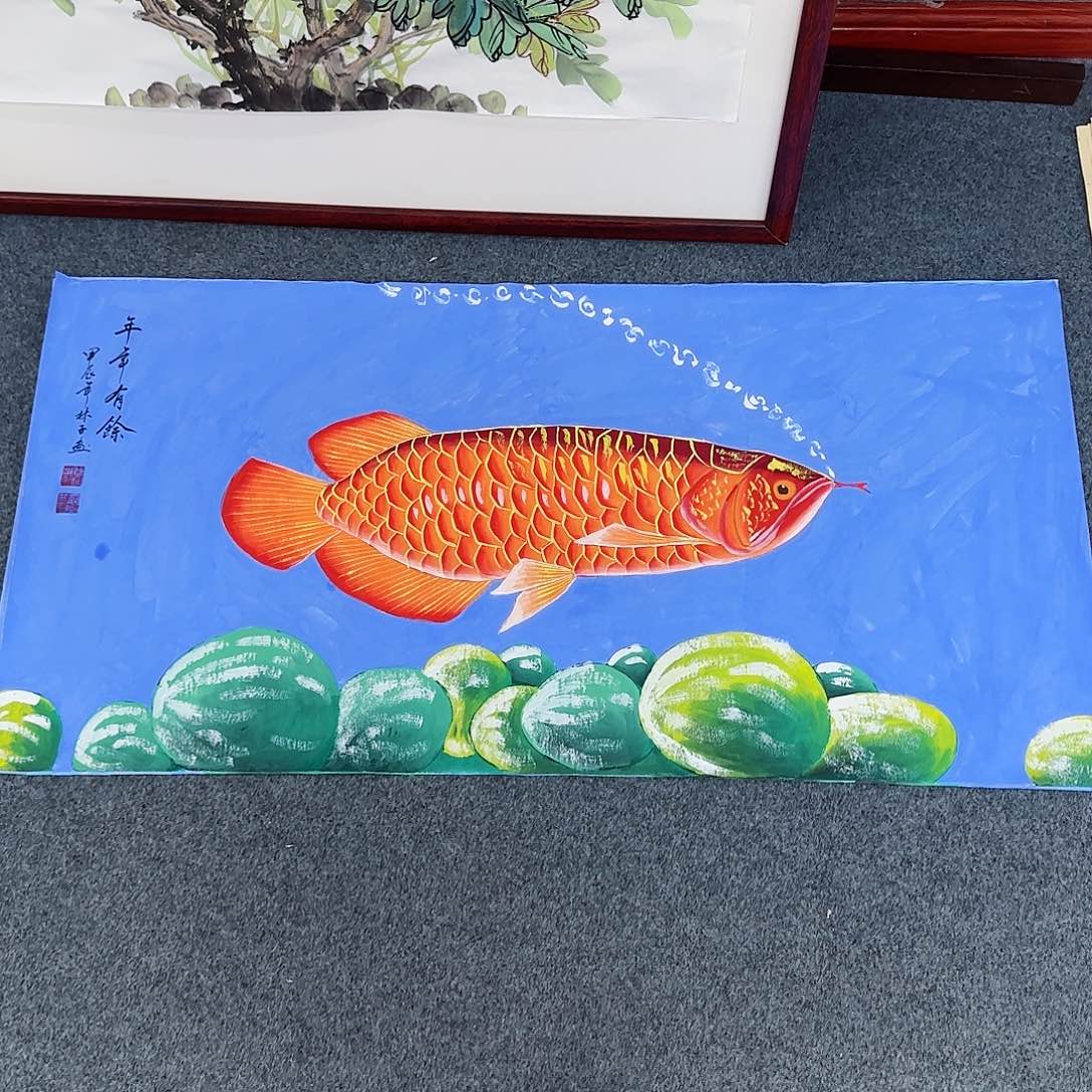 国画尺寸50X100手绘作品 