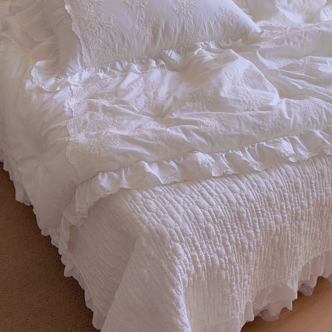 棉白色卡尔斯枕套一对