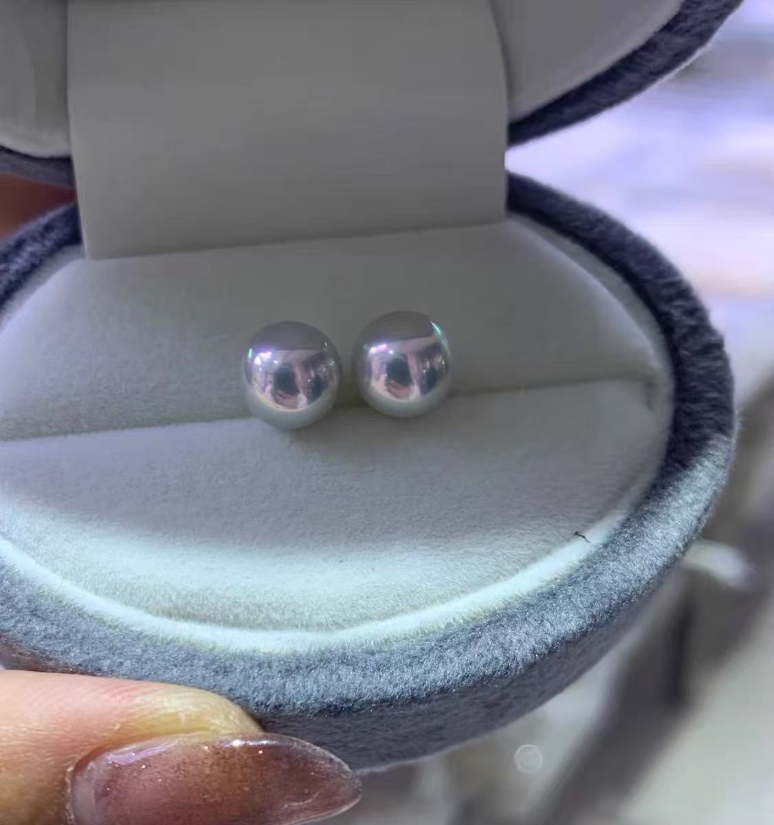 真多麻珍珠耳钉7-8mm