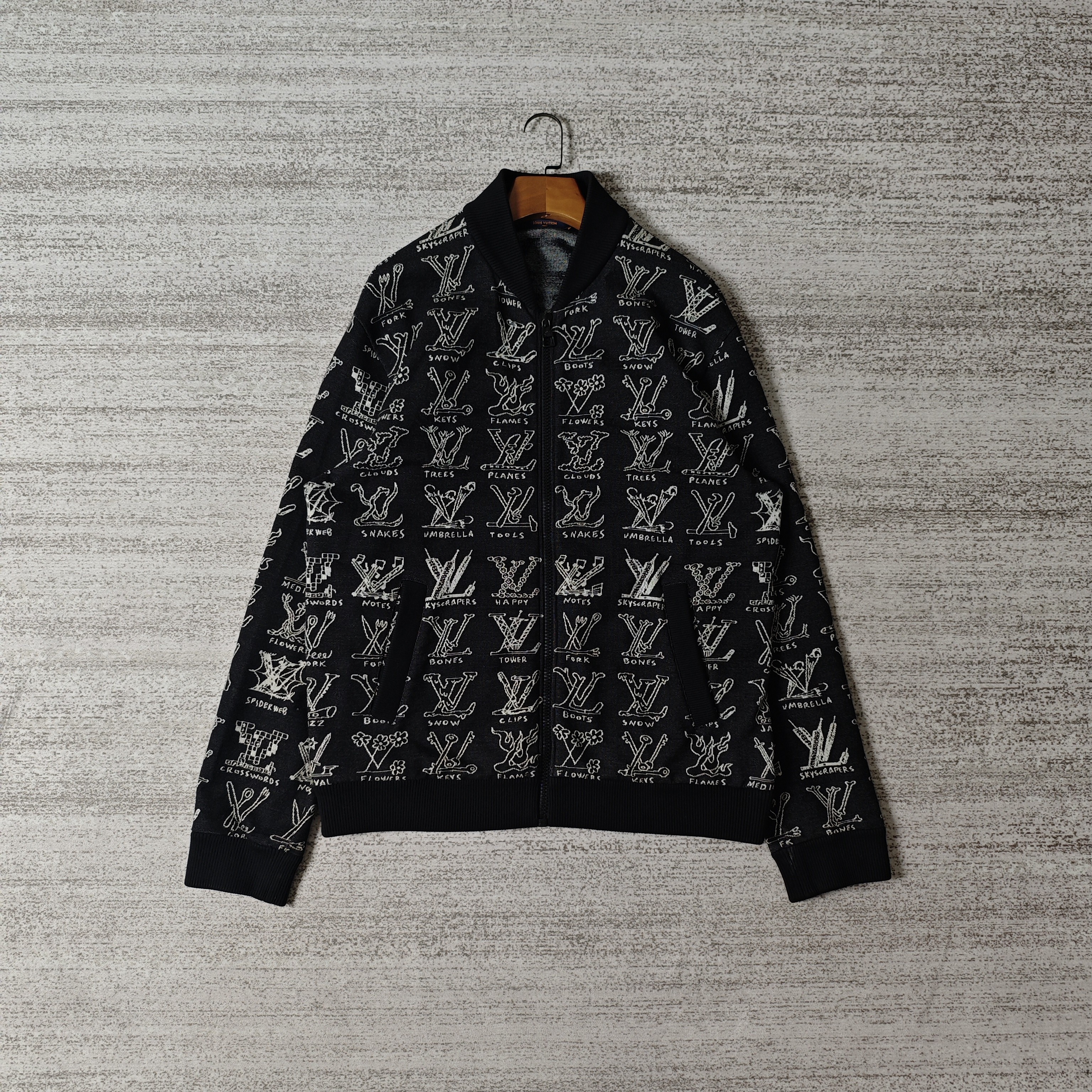 99新 LouisVuitton/路易威登 Logo提花满印棒球夹克/XXL码＃8590