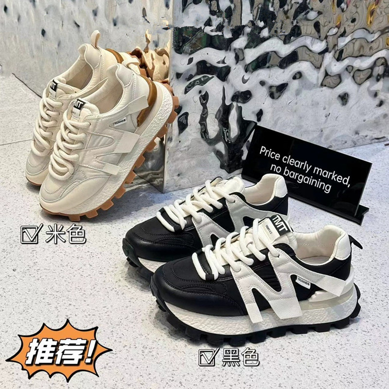 阿甘鞋女厚底松糕底2025年新款春秋时尚女鞋休闲百搭舒适鞋P2181