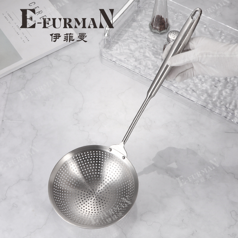 18/10不锈钢密孔漏勺过滤网筛厨房家用捞面勺大号油炸火锅捞勺