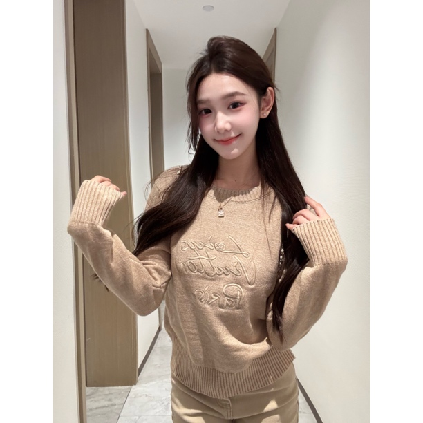 【Meng服饰】25年韩系高级慵懒风毛衣女圆领软糯套头针织衫＋牛仔裤