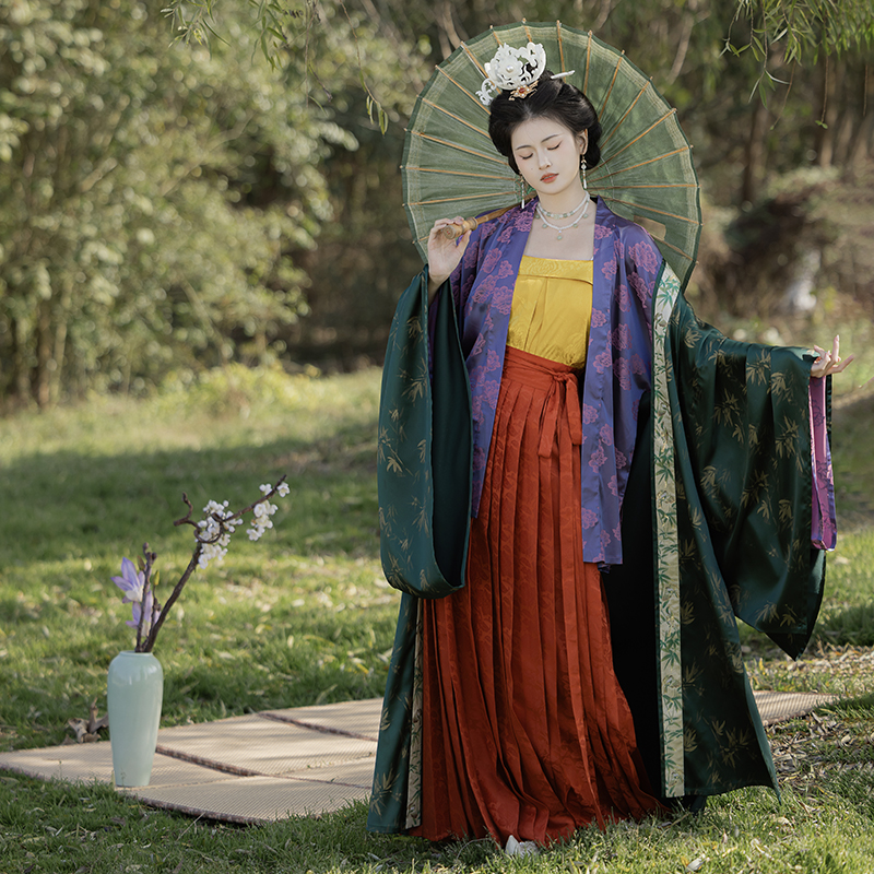 卿如故汉服宋制套装宋抹褙子百迭裙