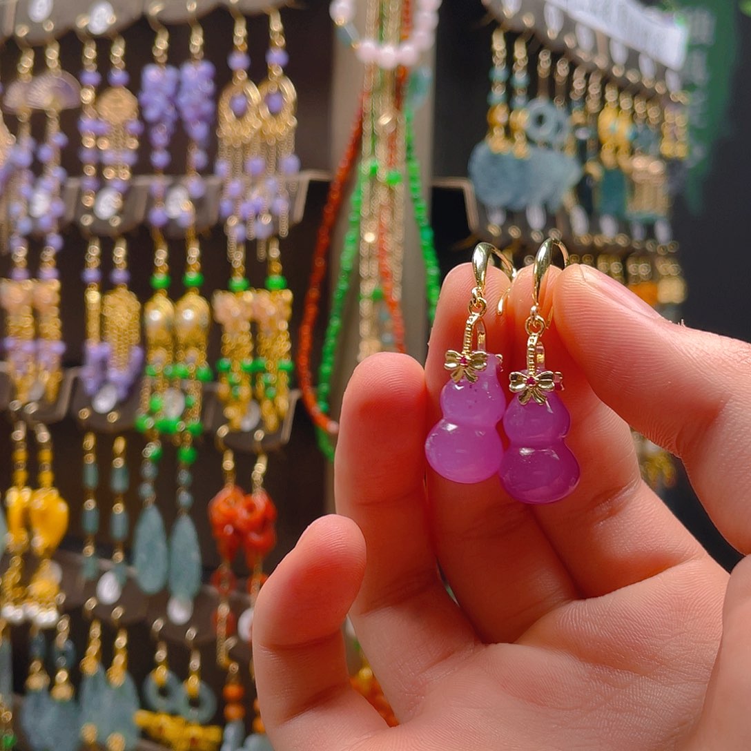 玛瑙/玉髓耳饰合金饰品