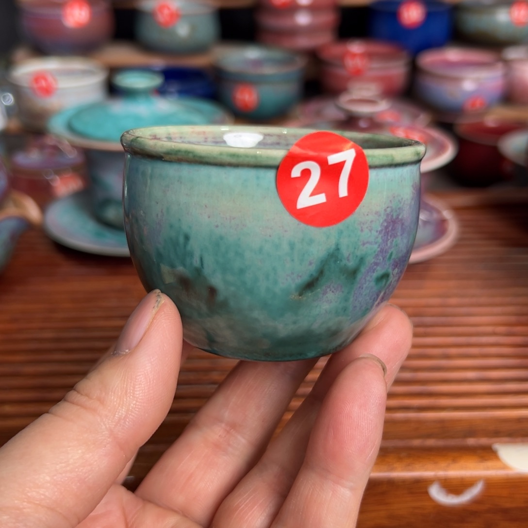 手工制作钧窑茶器