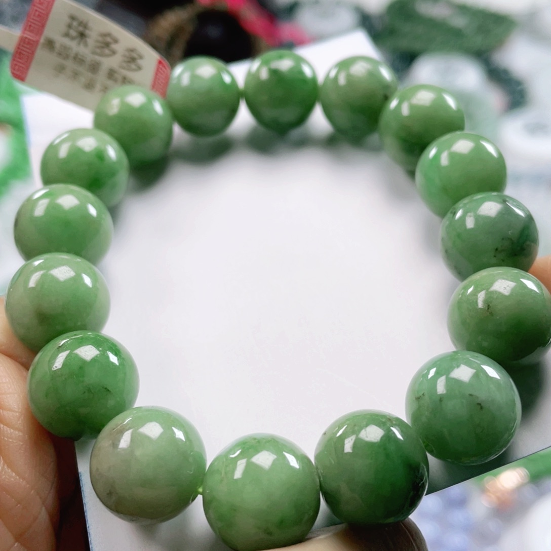 翡翠戒指未镶嵌天然翡翠项链12.8mm