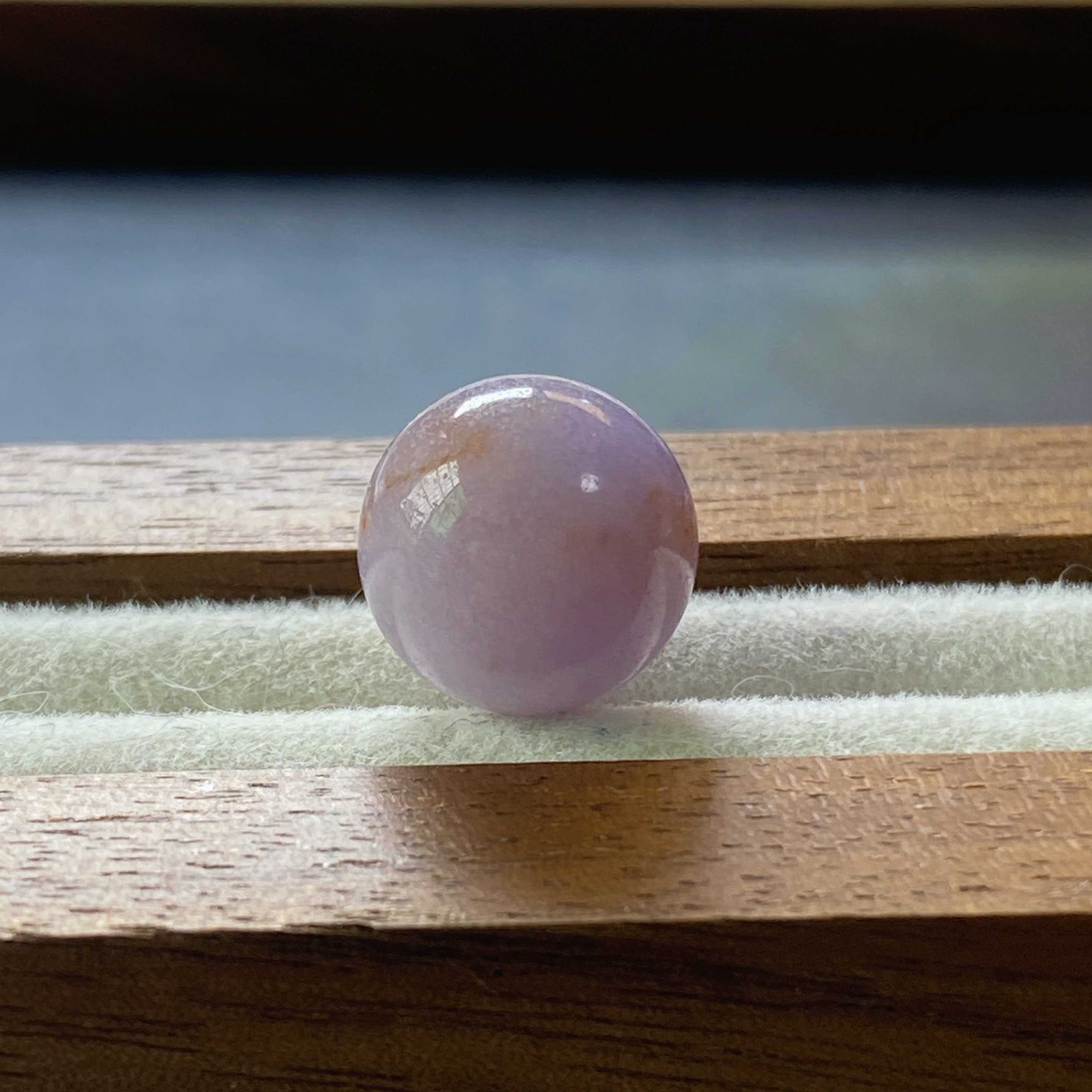 天然缅甸翡翠A货-红紫洒金圆珠 卡11.5