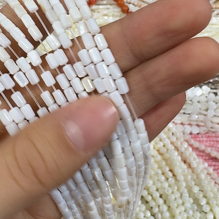 玛瑙/玉髓合金珠宝半成品一条3mm天然小桶珠