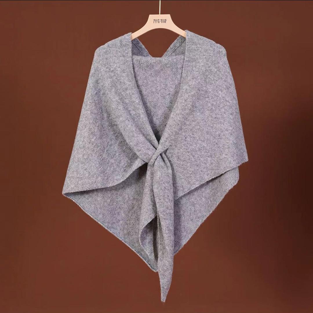 慵懒出街三角围巾女秋冬护颈保暖围脖纯色大披肩办公室空调房外搭