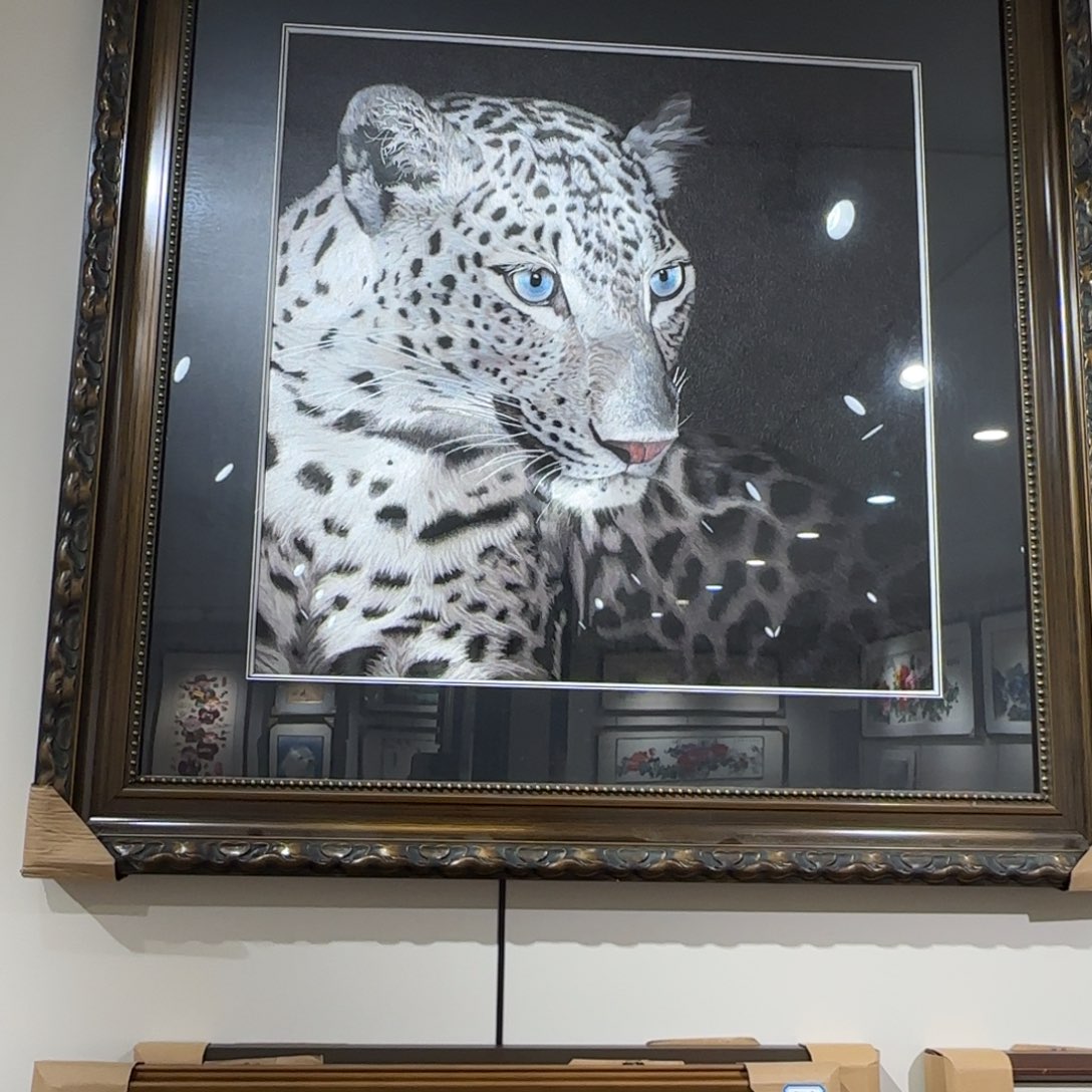 追***-织绣雪豹绣片70×70