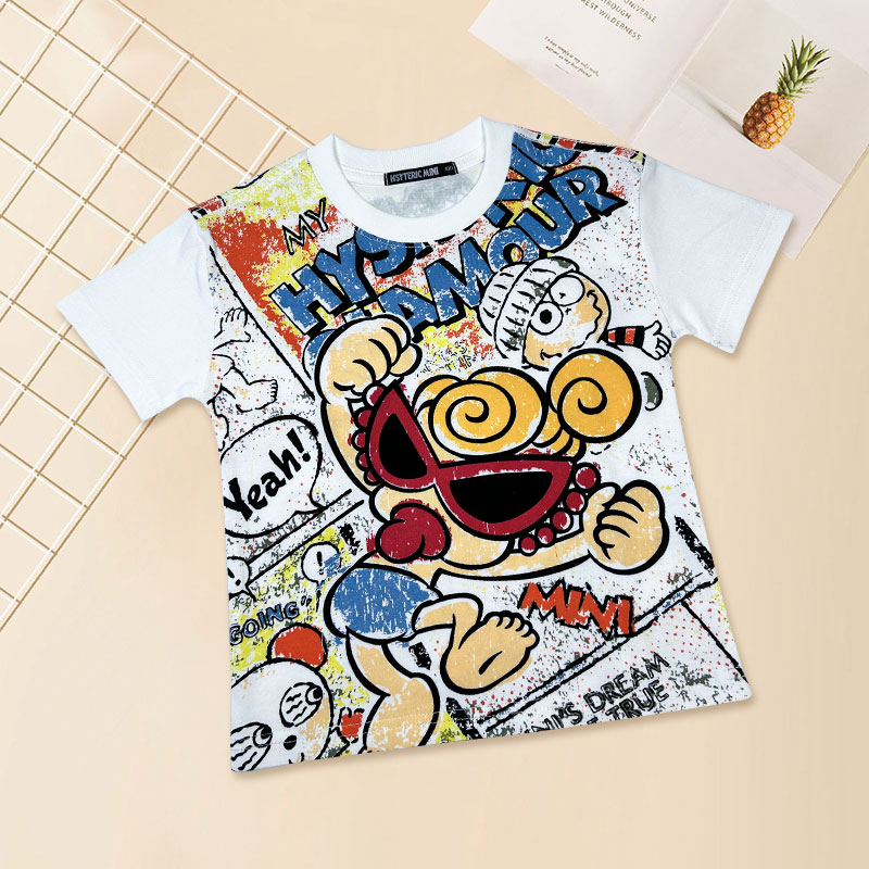 4047【蜡笔画】百搭纯棉儿童短袖