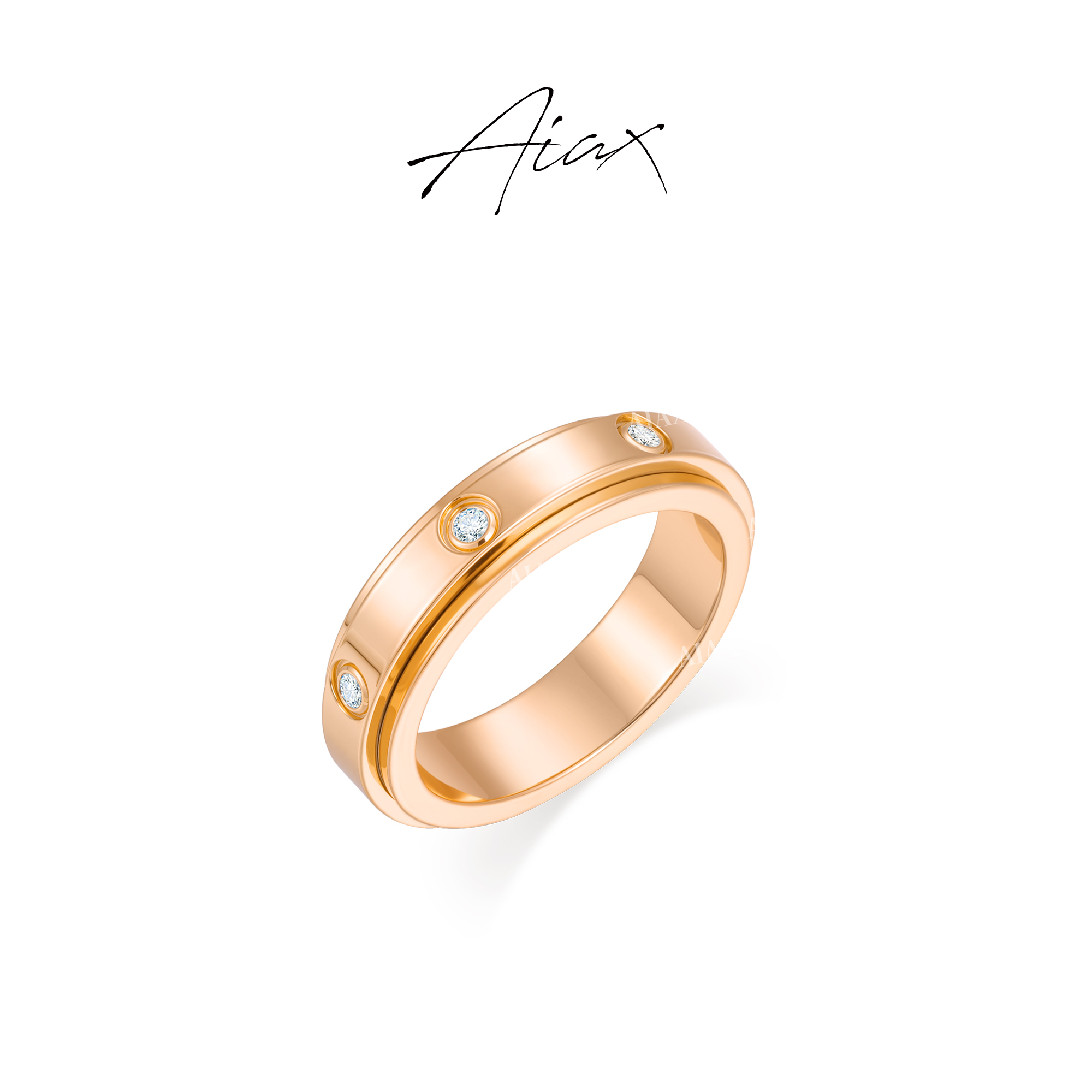 AIAX 秋上新【时来运转】简约百搭ins小饰品可转动戒指TSS7963