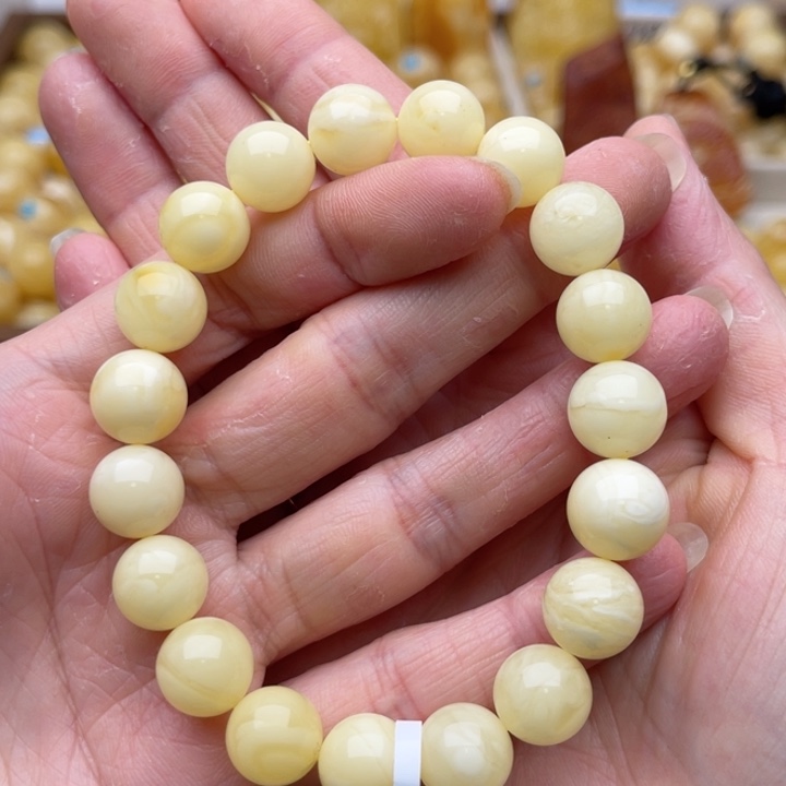 裸石琥珀未镶嵌蜜蜡瑕疵手串十一鸽