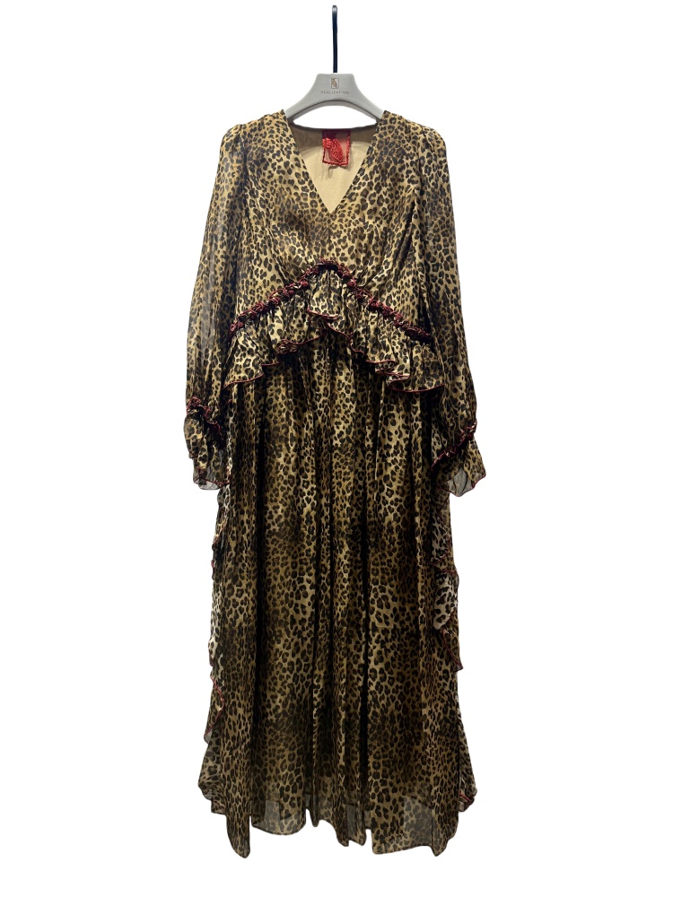 了然红标Z美2025碎花连衣裙时尚衬衫中式气质丝宽松连衣裙优雅