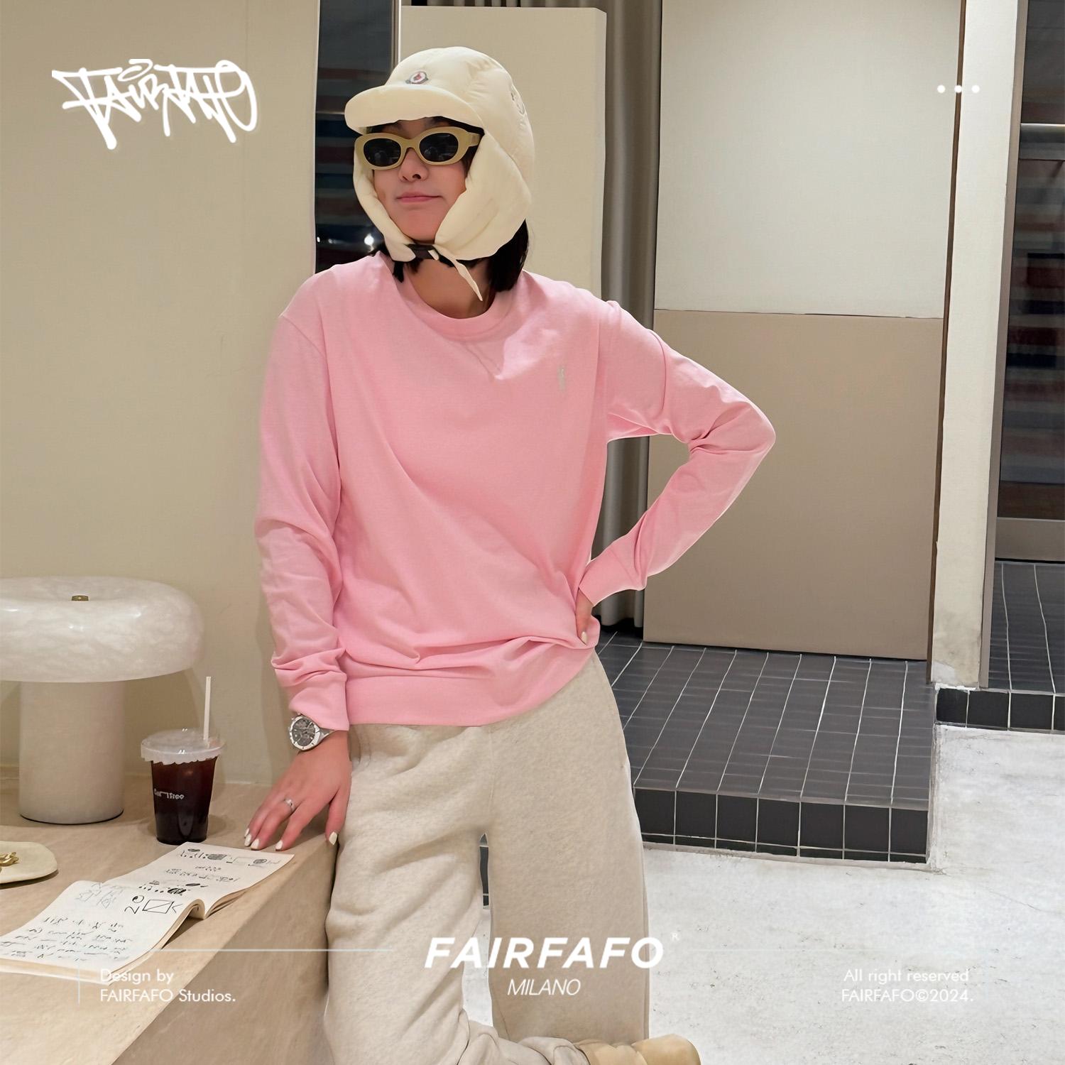 【简约绣花长袖T恤】CXAL4B304休闲长袖纯色绣花T恤时尚百搭打底