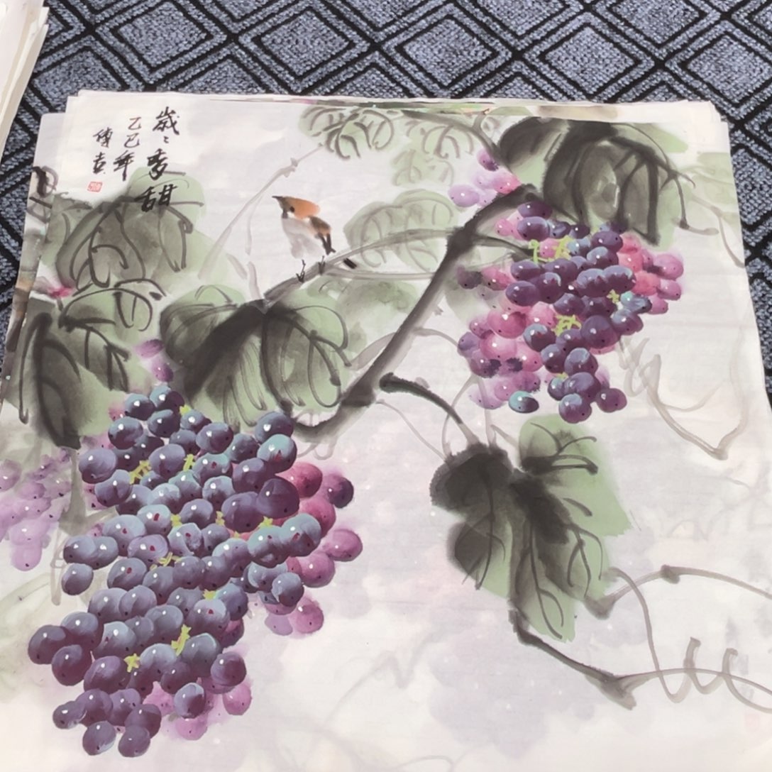 国画四尺斗方花鸟