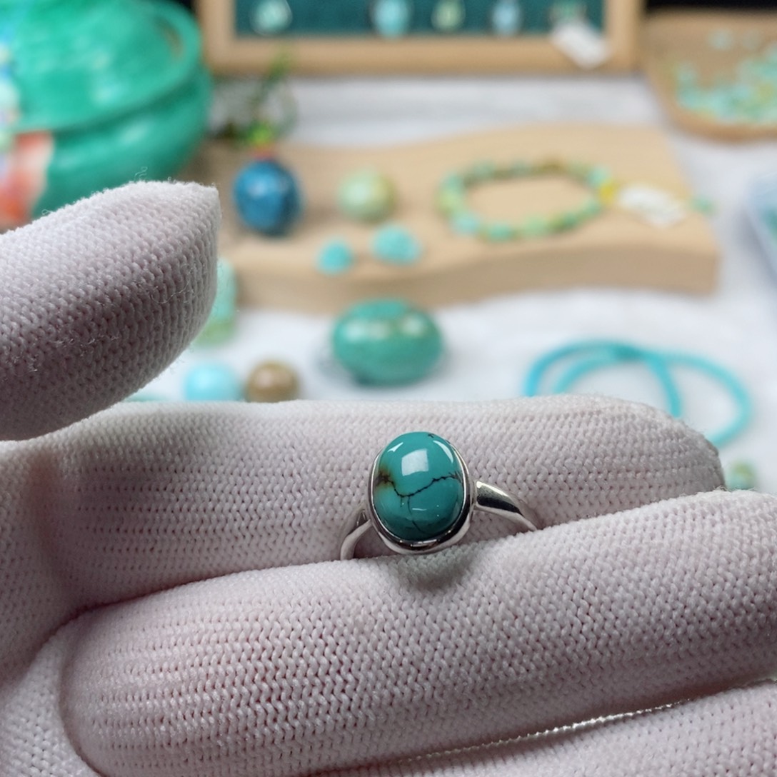 绿松石颈饰银S925镶嵌陈*