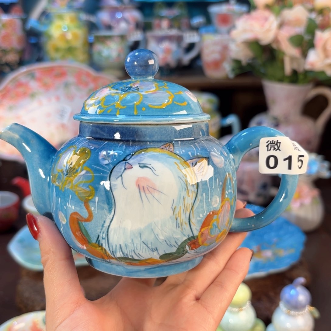 景德镇手绘高温釉下彩陶瓷茶具