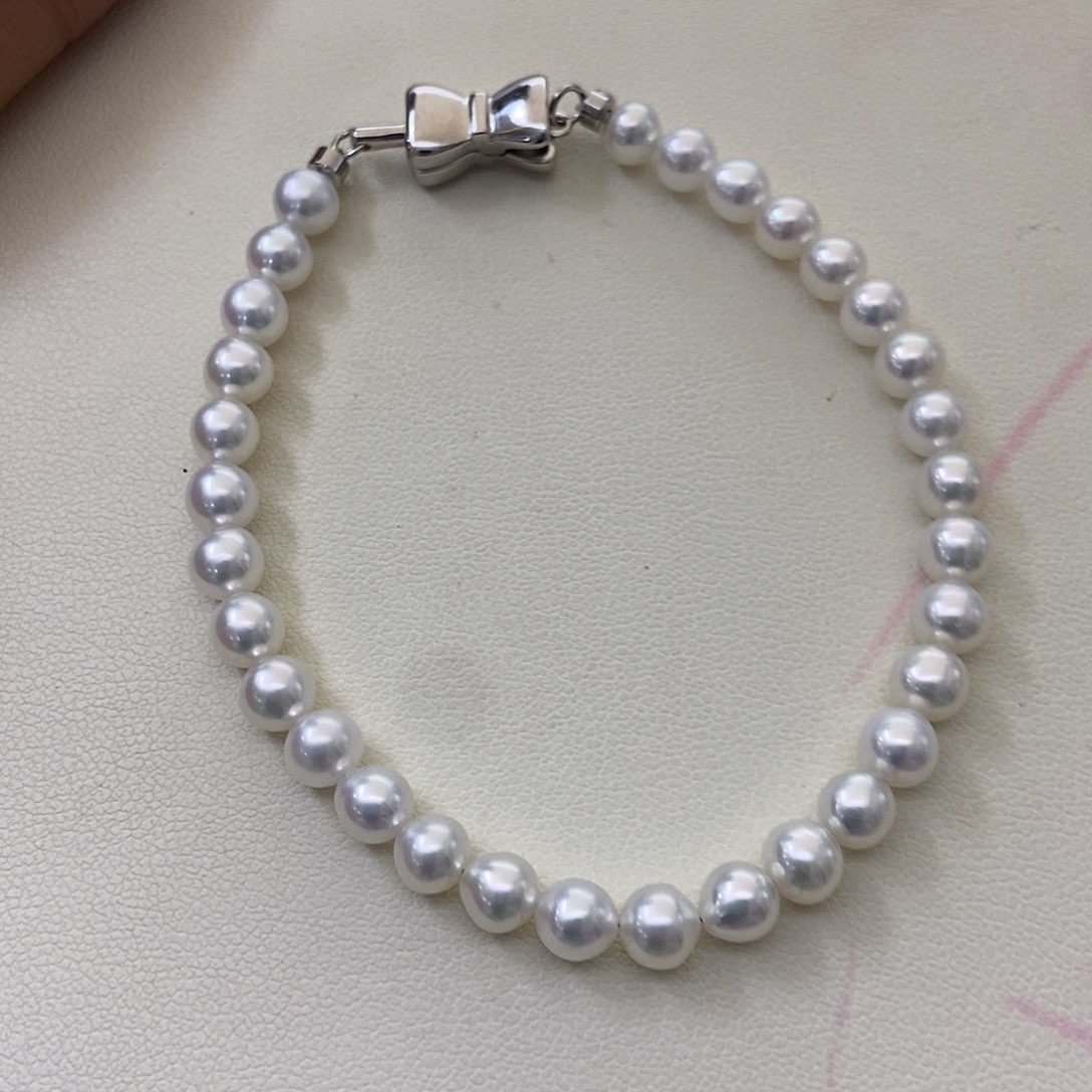银S925镶嵌手链淡水珍珠