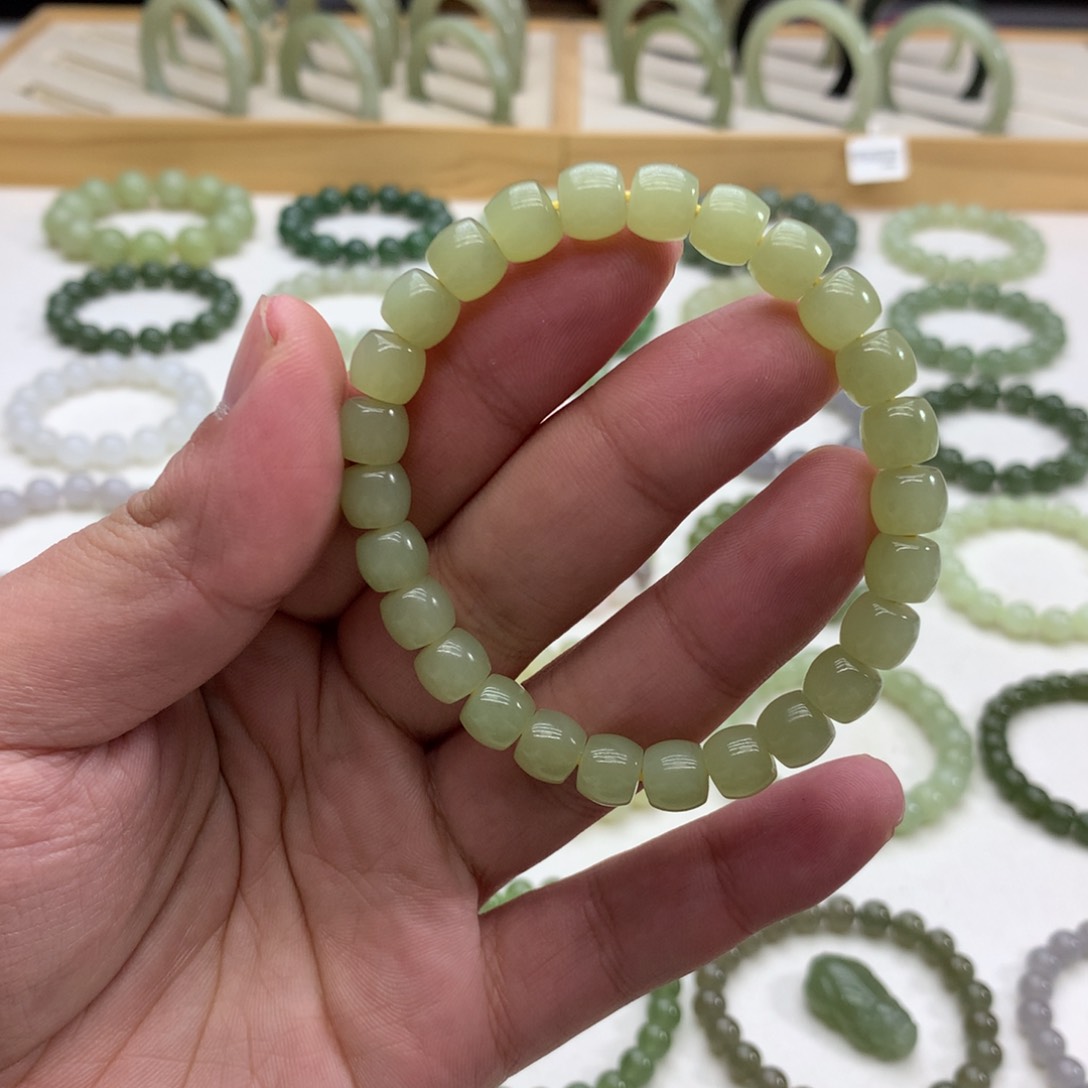 和田玉手串（直切黄口8）未镶嵌