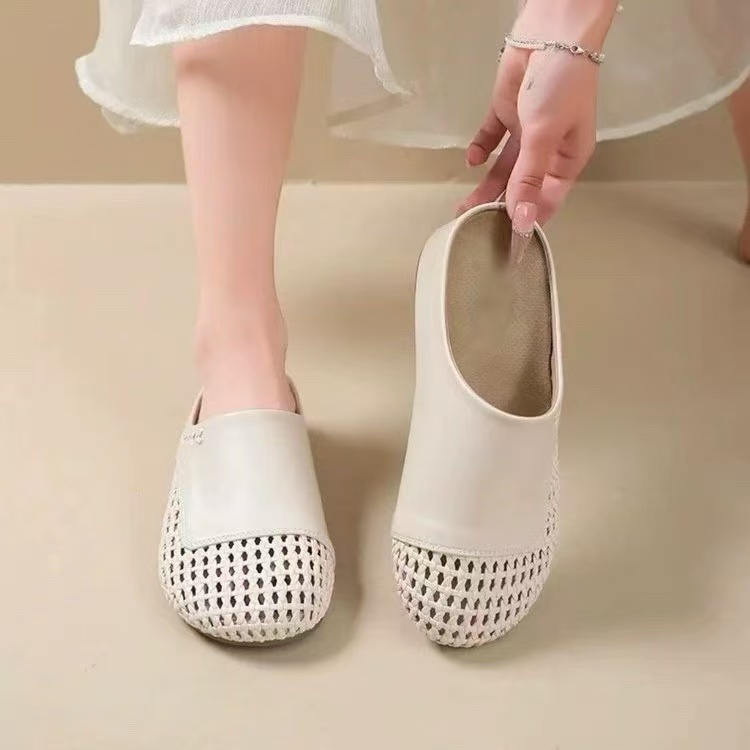 【品牌补贴】TT爆款2025外穿鞋女外穿凉透气包头懒人圆头增高拖鞋A