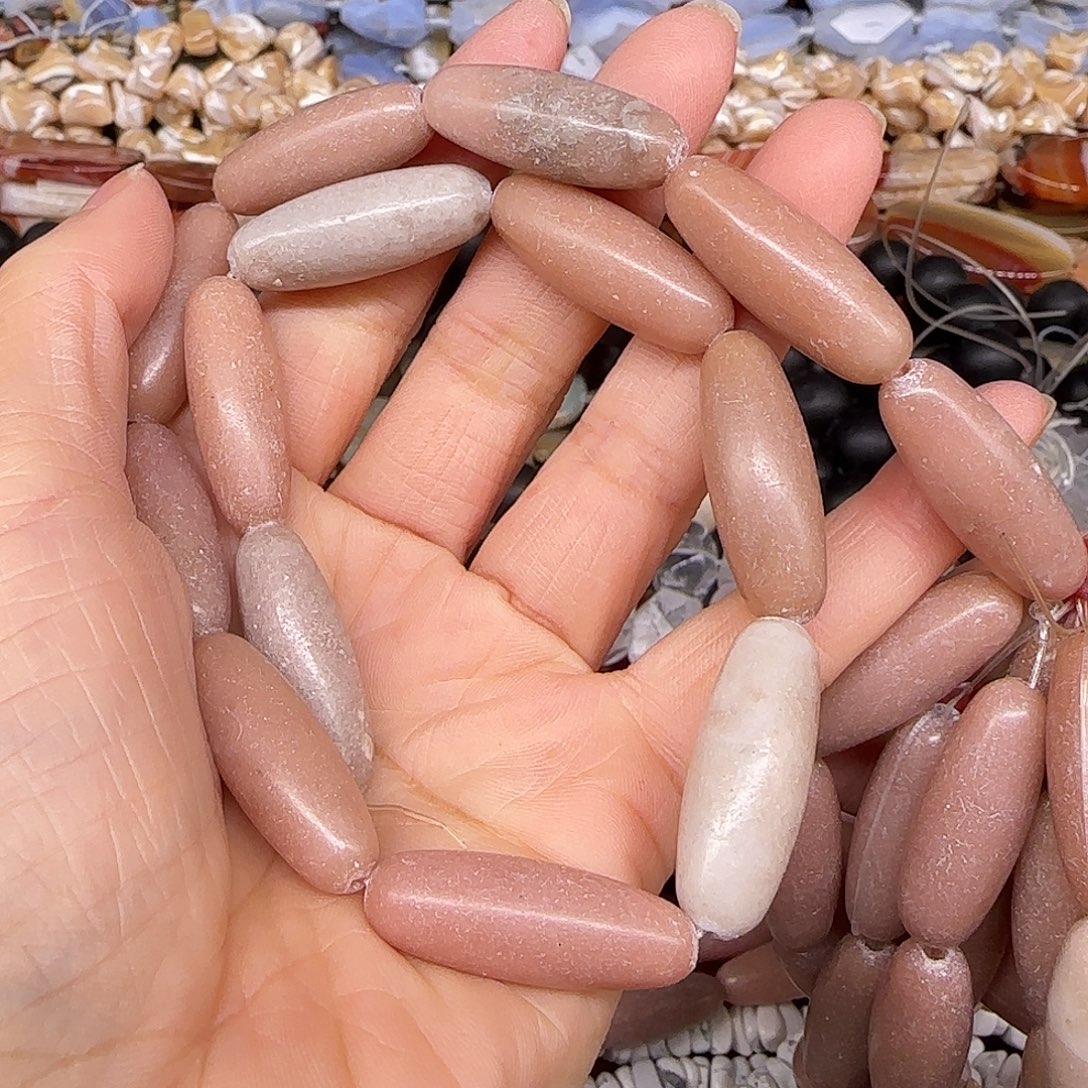 玛瑙/玉髓合金珠宝半成品粉澳宝10-28mm一条