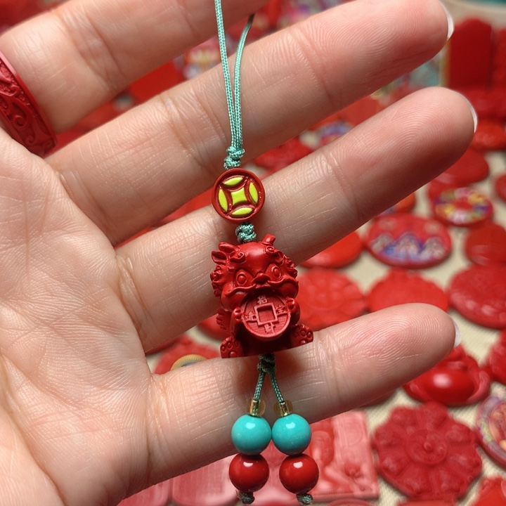 天然辰砂工艺品朱砂手机坠