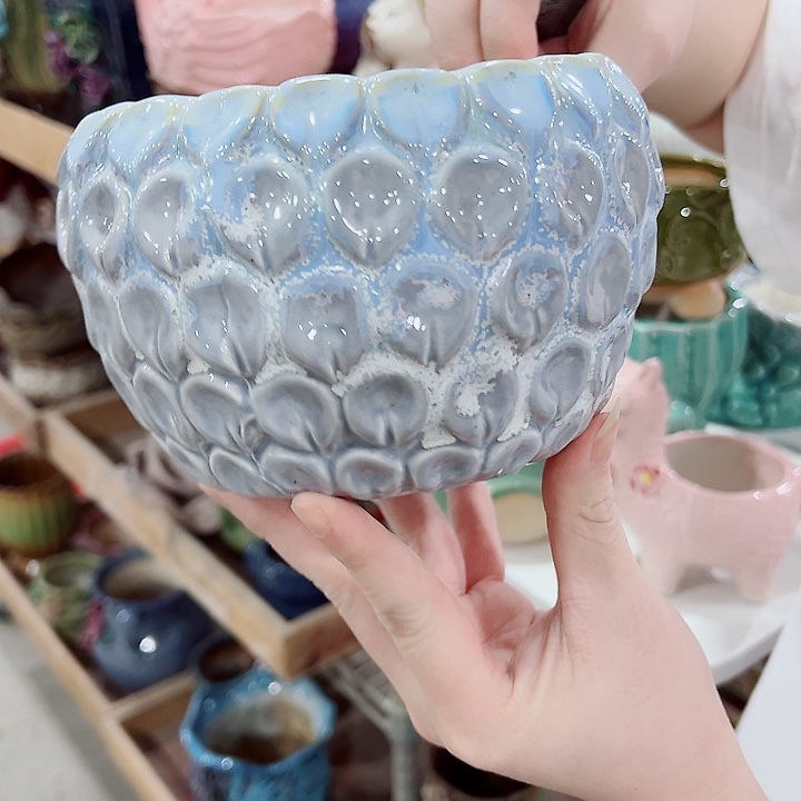 有孔，凑单福利满10元发货陶瓷多肉花盆！