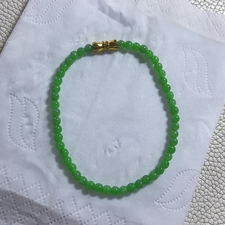 定制翡翠未镶嵌卡3.9小米珠006