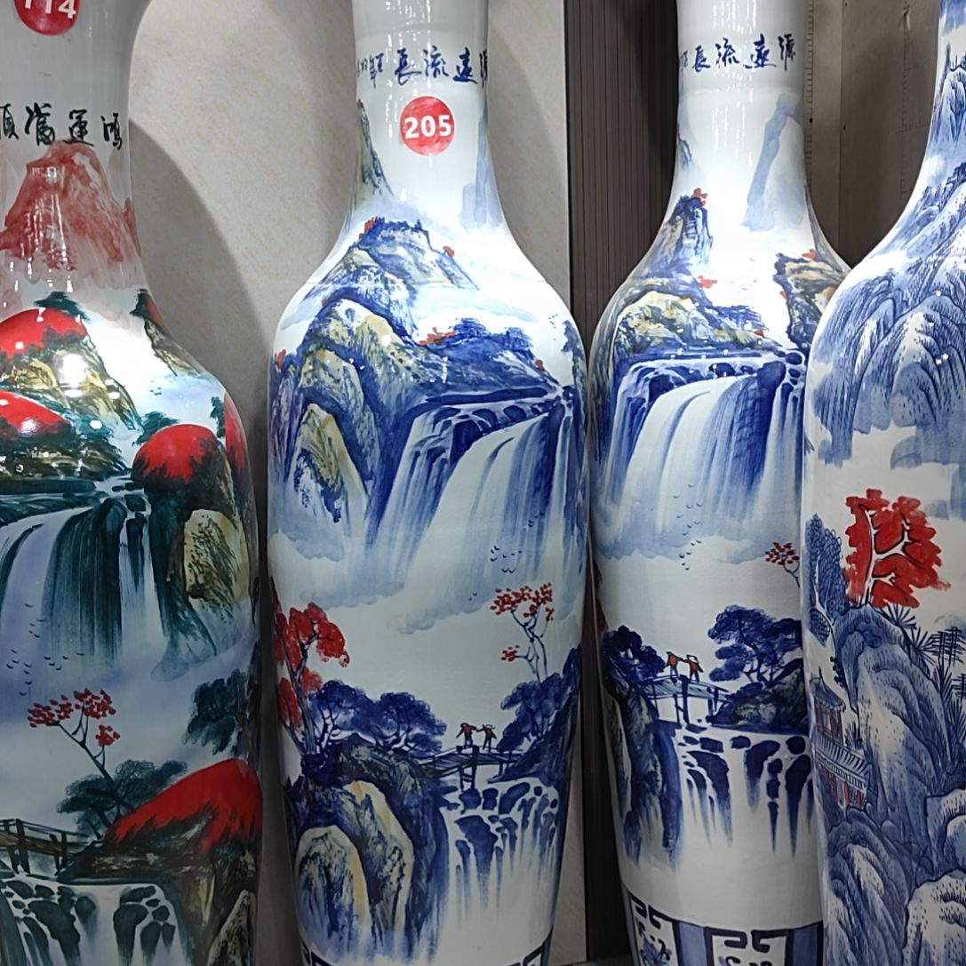 瓶手绘源远流长1.6米一对