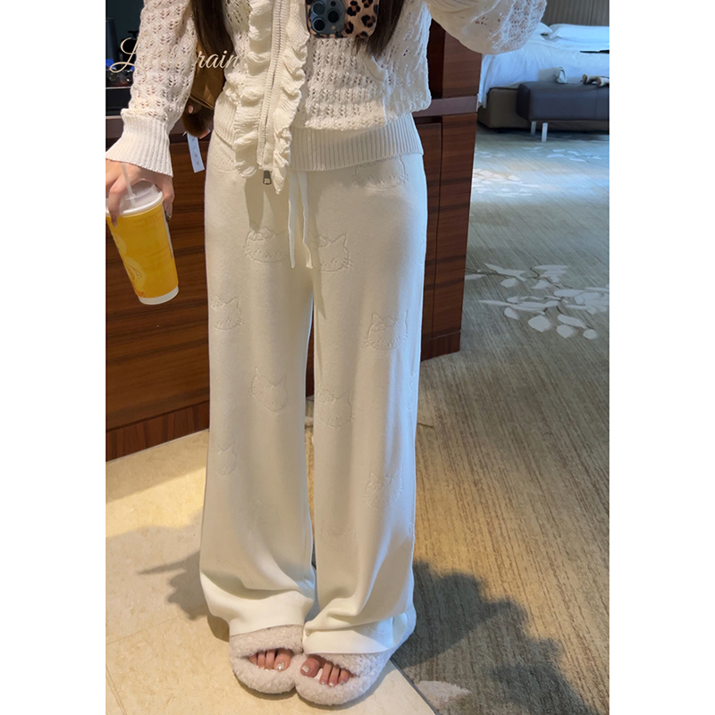 小雨姐姐【米莱休闲裤】时尚KT猫抽绳针织百搭休闲百搭裤女2025秋款